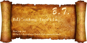 Böcskey Teofila névjegykártya